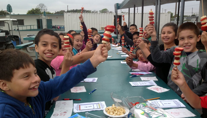 Hazard students enjoy healthy snacks throughout the school year.