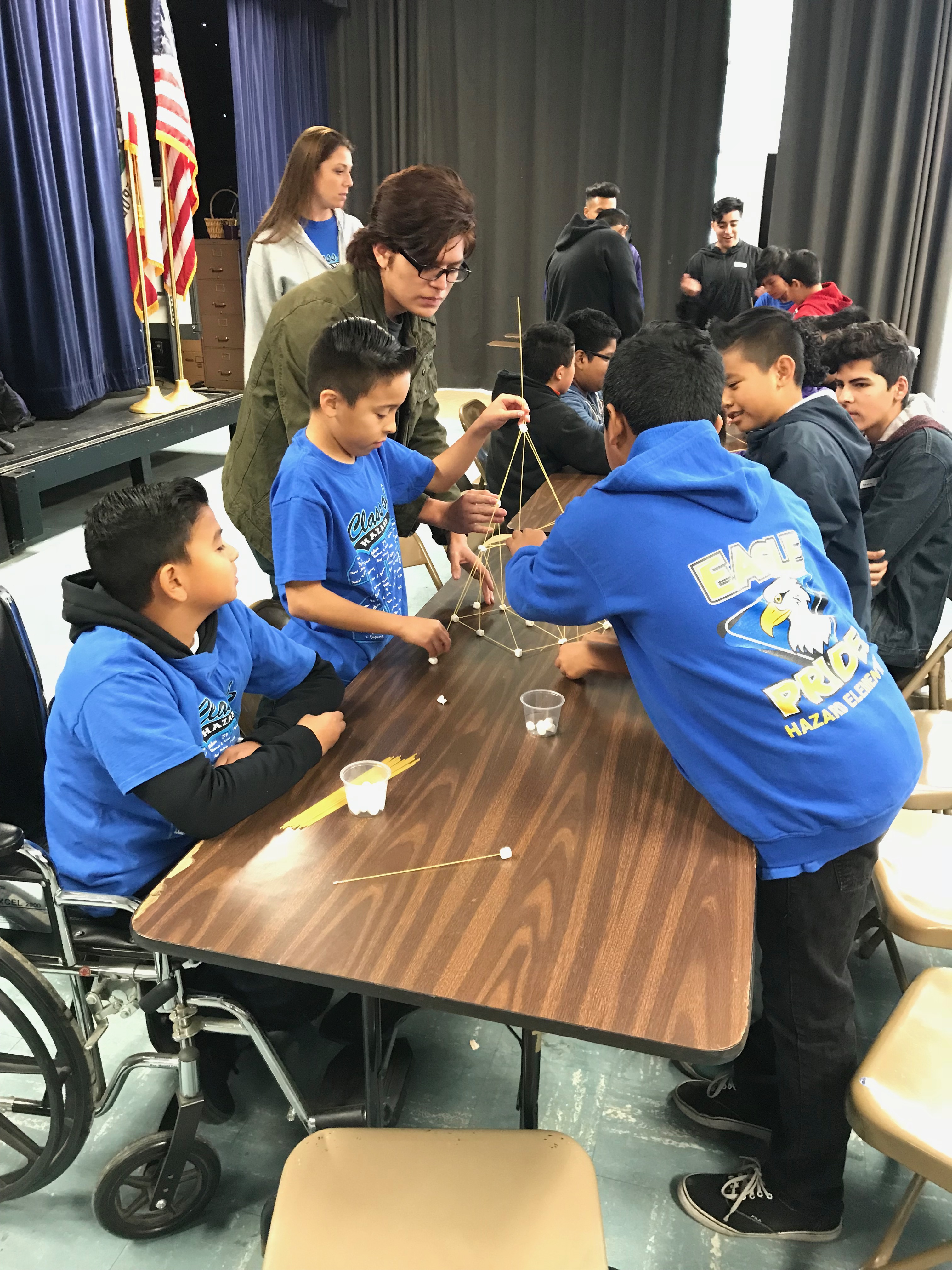 Hazard scholars work side-by-side with Santiago High School's students to complete their engineering projects.